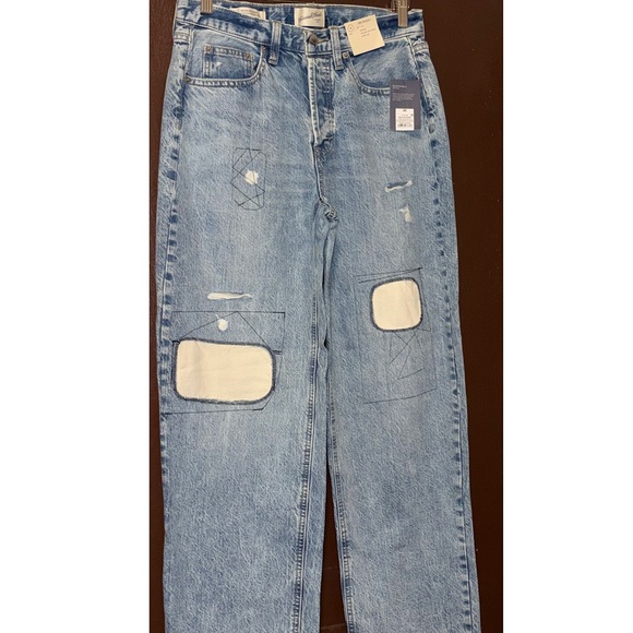 Universal Thread Mid-Rise Patchwork 90's Baggy Jeans (Medium Wash - 4 Regular) - Picture 6 of 12